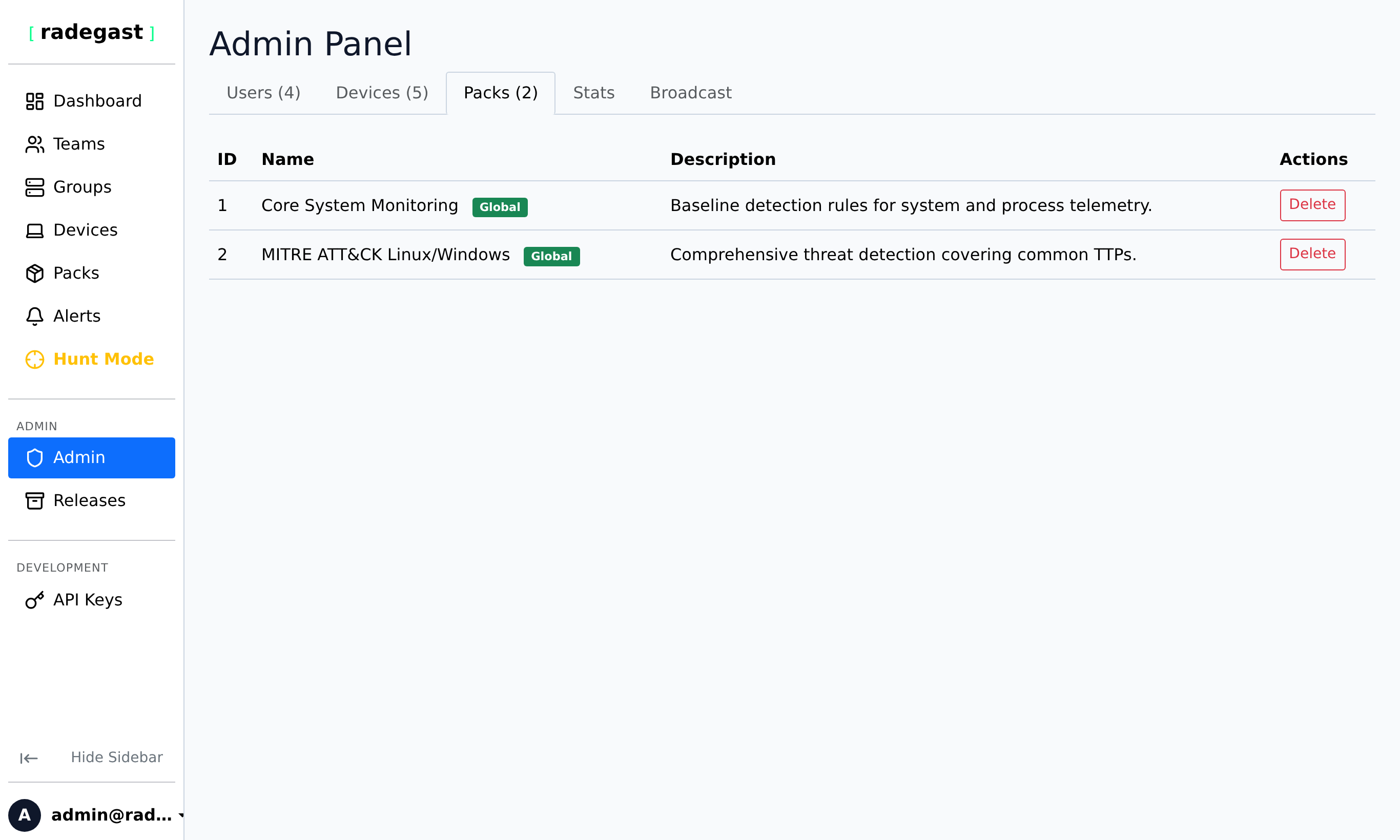 Admin Pack Management