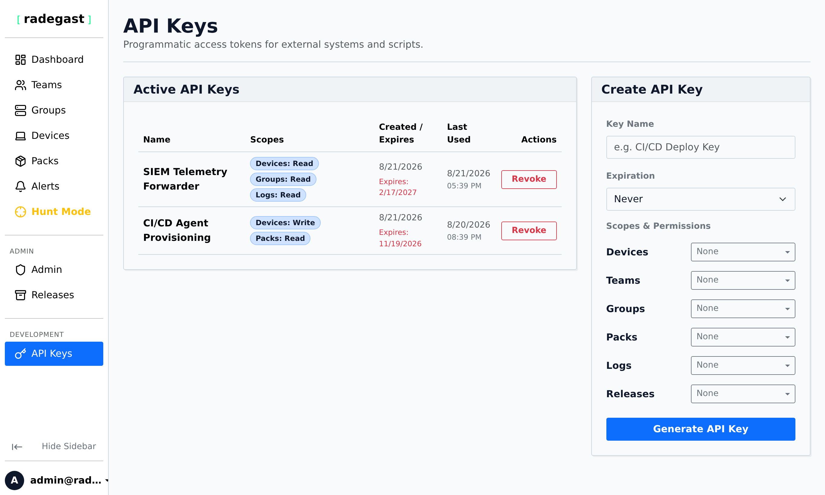 API Keys Management