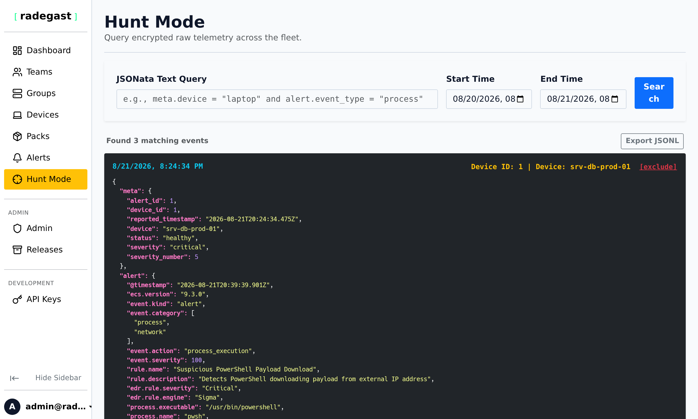 Hunt Mode Telemetry Querying