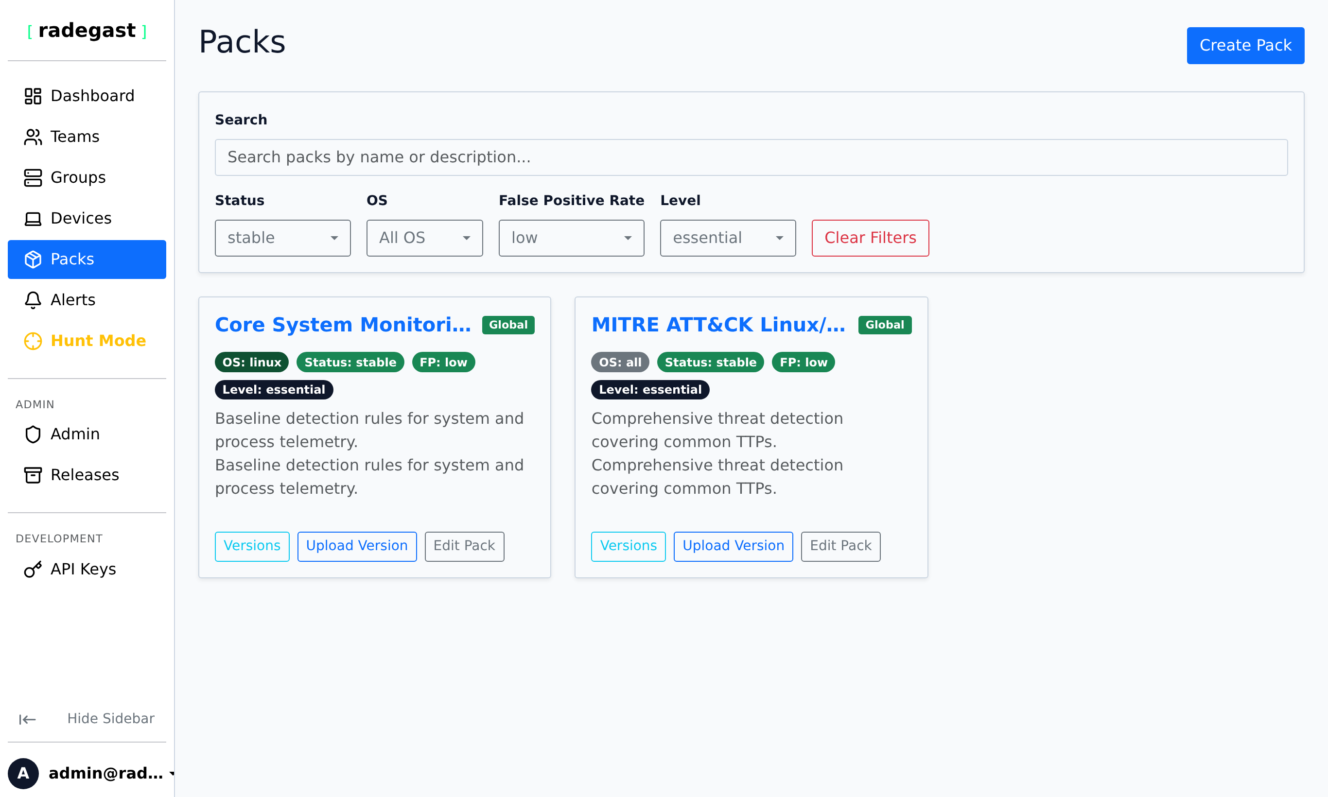 Detection Packs Catalog