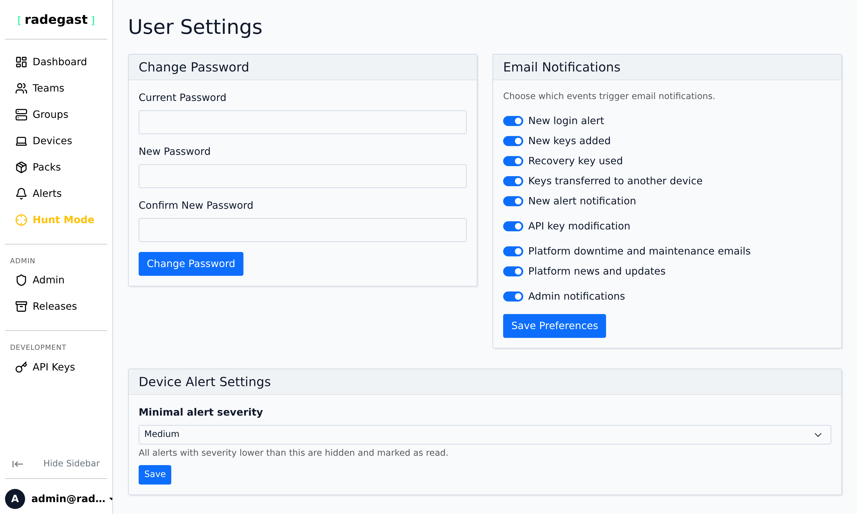 User Settings and Preferences